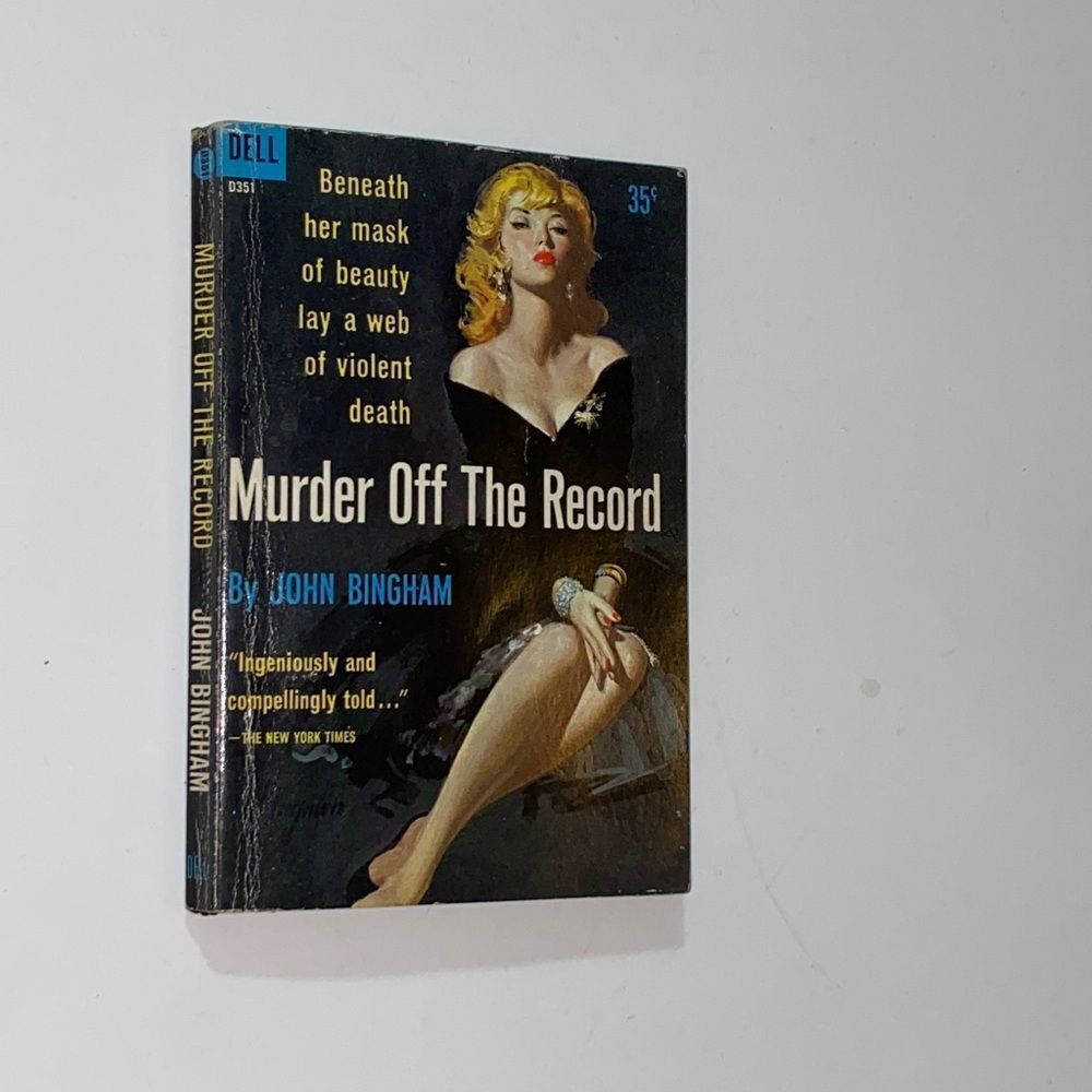 VTG,Dell By John Bingham Dell Murder Off The Record Book -Black & Yellow Design